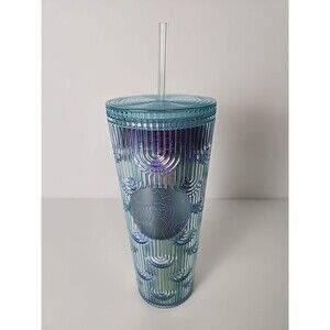 Starbucks Iridescent Holographic Mermaid Scales Venti Cold Cup Tumbler 24oz 2022